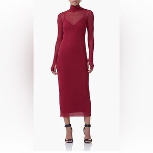 AFRM Burgundy Long Sleeve Dress